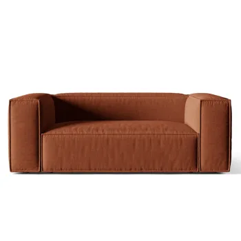 Canapea 2 locuri, Nuria-215, Micadoni Home, 170x110x72 cm, tesatura structurata chenille, caramiziu imagine