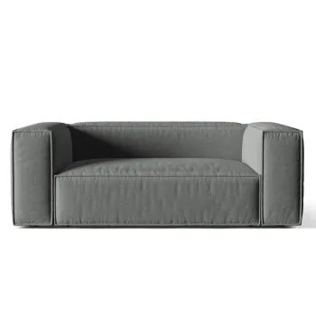 Canapea 2 locuri, Nuria-215, Micadoni Home, 170x110x72 cm, tesatura structurata chenille, gri imagine