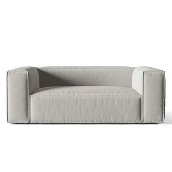 Canapea 2 locuri, Nuria-215, Micadoni Home, 170x110x72 cm, tesatura structurata chenille, gri deschis imagine