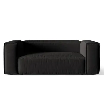 Canapea 2 locuri, Nuria-215, Micadoni Home, 170x110x72 cm, tesatura structurata chenille, negru imagine