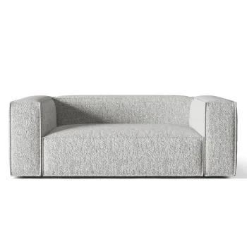 Canapea 2 locuri, Nuria-260, Micadoni Home, 170x110x72 cm, tesatura boucle, argintiu imagine