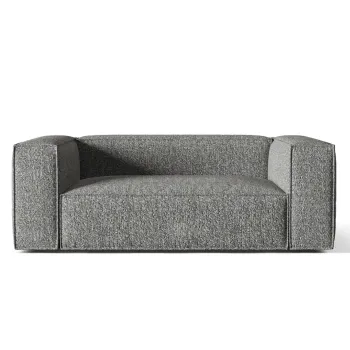 Canapea 2 locuri, Nuria-260, Micadoni Home, 170x110x72 cm, tesatura boucle, grafit imagine