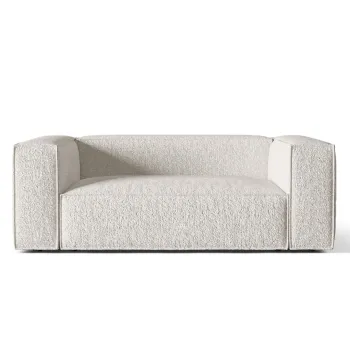 Canapea 2 locuri, Nuria-260, Micadoni Home, 170x110x72 cm, tesatura boucle, gri bej melange imagine