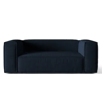 Canapea 2 locuri, Nuria-88, Micadoni Home, 170x110x72 cm, catifea, albastru inchis imagine