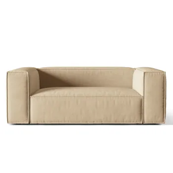 Canapea 2 locuri, Nuria-88, Micadoni Home, 170x110x72 cm, catifea, bej nude imagine