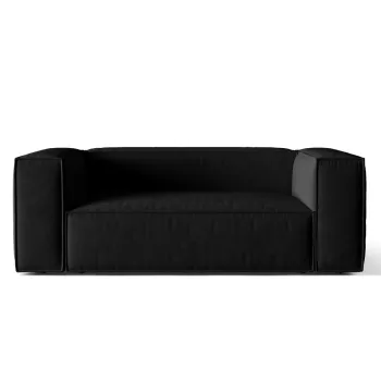 Canapea 2 locuri, Nuria-88, Micadoni Home, 170x110x72 cm, catifea, negru imagine