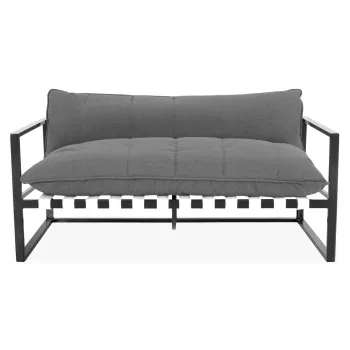 Canapea 2 locuri pentru gradina Reef, 150x77x61 cm, aluminiu, gri/negru imagine
