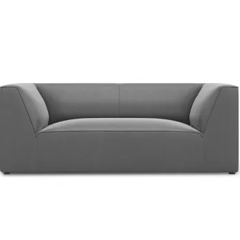 Canapea 2 locuri, Ruby, Micadoni Home, BL, 174x93x69 cm, catifea, gri imagine