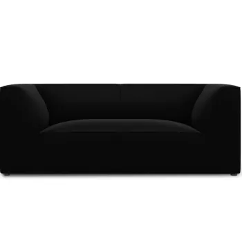 Canapea 2 locuri, Ruby, Micadoni Home, BL, 174x93x69 cm, catifea, negru imagine