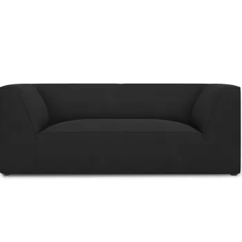 Canapea 2 locuri, Ruby, Micadoni Home, BL, 174x93x69 cm, poliester, negru imagine