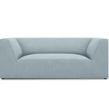 Canapea 2 locuri, Ruby, Micadoni Home, BL, 174x93x69 cm, velur, albastru deschis imagine