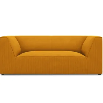 Canapea 2 locuri, Ruby, Micadoni Home, BL, 174x93x69 cm, velur, galben imagine