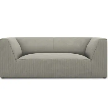 Canapea 2 locuri, Ruby, Micadoni Home, BL, 174x93x69 cm, velur, gri deschis imagine