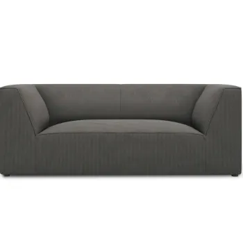 Canapea 2 locuri, Ruby, Micadoni Home, BL, 174x93x69 cm, velur, gri inchis imagine