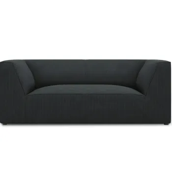 Canapea 2 locuri, Ruby, Micadoni Home, BL, 174x93x69 cm, velur, negru imagine
