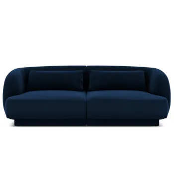 Canapea 2 locuri, Tulum, Cosmopolitan Design, 180x90x70 cm, catifea, albastru regal imagine