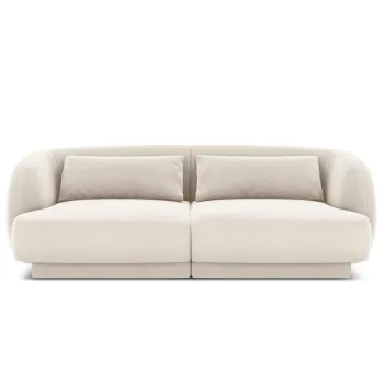 Canapea 2 locuri, Tulum, Cosmopolitan Design, 180x90x70 cm, catifea, bej deschis imagine