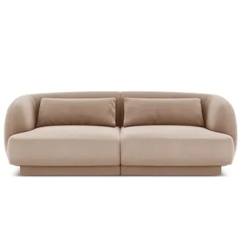 Canapea 2 locuri, Tulum, Cosmopolitan Design, 180x90x70 cm, catifea, bej imagine
