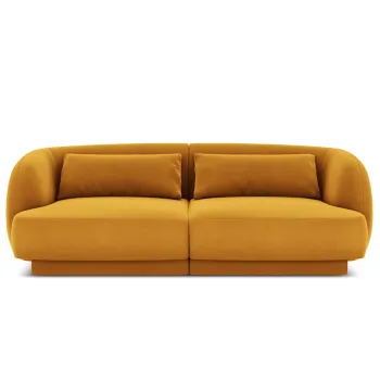 Canapea 2 locuri, Tulum, Cosmopolitan Design, 180x90x70 cm, catifea, galben imagine