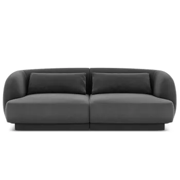 Canapea 2 locuri, Tulum, Cosmopolitan Design, 180x90x70 cm, catifea, gri imagine