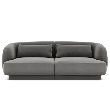 Canapea 2 locuri, Tulum, Cosmopolitan Design, 180x90x70 cm, catifea, gri deschis imagine