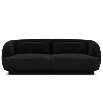 Canapea 2 locuri, Tulum, Cosmopolitan Design, 180x90x70 cm, catifea, negru imagine