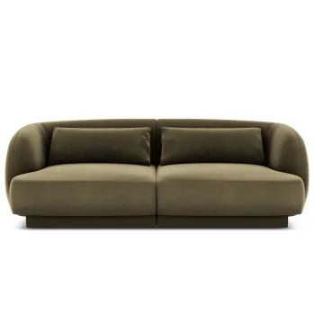 Canapea 2 locuri, Tulum, Cosmopolitan Design, 180x90x70 cm, catifea, verde imagine