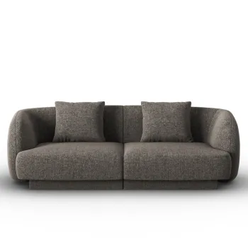 Canapea 2 locuri, Tulum, Cosmopolitan Design, 180x90x70 cm, tesatura chenille, gri imagine