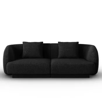 Canapea 2 locuri, Tulum, Cosmopolitan Design, 180x90x70 cm, tesatura chenille, negru imagine