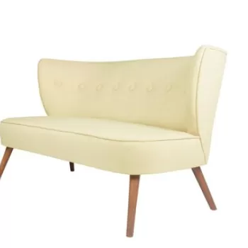 Canapea 2 locuri, Zeon, 558ZEN1201, Lemn, Crem imagine