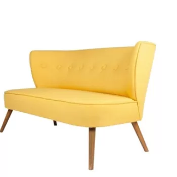 Canapea 2 locuri, Zeon, 558ZEN1207, Lemn, Galben imagine