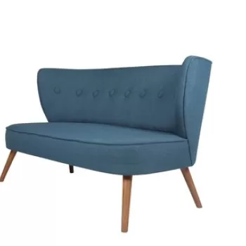 Canapea 2 locuri, Zeon, 558ZEN1208, Lemn, Albastru imagine