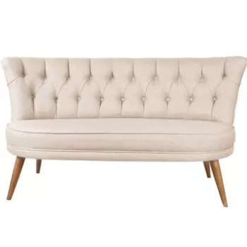 Canapea 2 locuri, Zeon, 558ZEN1211, Lemn, Crem imagine