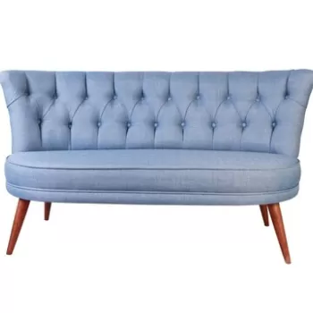 Canapea 2 locuri, Zeon, 558ZEN1214, Lemn, Albastru indigo imagine