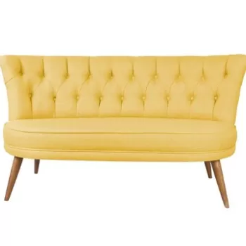 Canapea 2 locuri, Zeon, 558ZEN1217, Lemn, Galben imagine