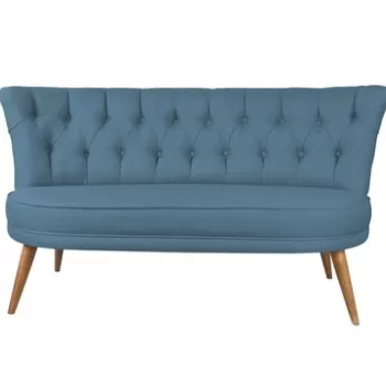 Canapea 2 locuri, Zeon, 558ZEN1218, Lemn, Albastru imagine