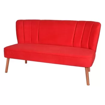 Canapea 2 locuri, Zeon, 558ZEN1251, Lemn, Rosu imagine