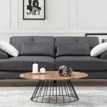 Canapea 3 locuri, Artie, 560ARE1303, Lemn de fag / PAL, Antracit imagine