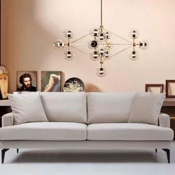 Canapea 3 locuri, Artie, 560ARE1310, Lemn de fag / PAL, Bej imagine