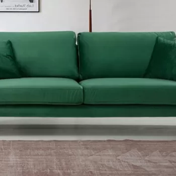 Canapea 3 locuri, Artie, 560ARE1319, Lemn de fag / PAL, Verde imagine