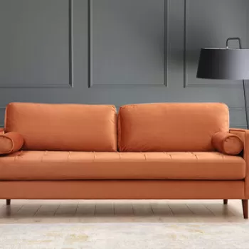 Canapea 3 locuri, Artie, 560ARE1332, Lemn de fag / PAL, Portocaliu imagine