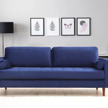 Canapea 3 locuri, Artie, 560ARE1333, Lemn de fag / PAL, Albastru navy imagine