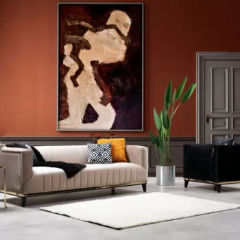 Canapea 3 locuri, Artie, 560ARE1343, Lemn de fag / PAL, Bej imagine