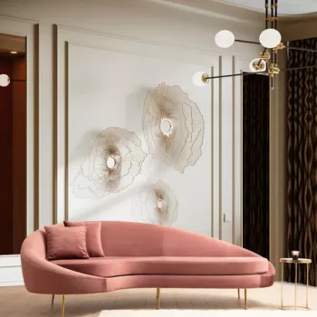 Canapea 3 locuri, Artie, 560ARE1351, Lemn de fag / PAL, Roz imagine