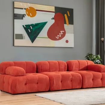 Canapea 3 locuri, Atelier del Sofa, 560ARE1822, Rosu imagine