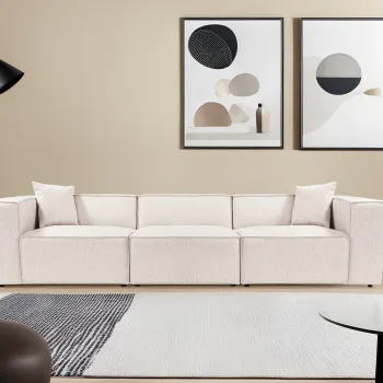 Canapea 3 locuri, Atelier del Sofa, 560ARE2119, Maro deschis imagine