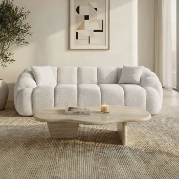 Canapea 3 locuri, Atelier del Sofa, 752EST1129, PAL ACOPERIT CU CARPEN/MELAMINAT, Alb imagine