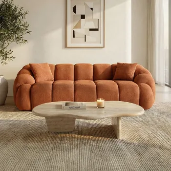 Canapea 3 locuri, Atelier del Sofa, 752EST1131, PAL ACOPERIT CU CARPEN/MELAMINAT, Caramiziu imagine