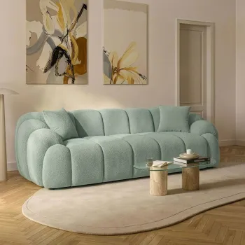 Canapea 3 locuri, Atelier del Sofa, 752EST1132, PAL ACOPERIT CU CARPEN/MELAMINAT, Turcoaz imagine