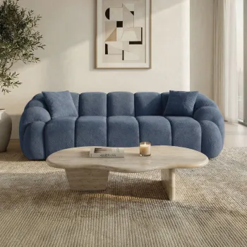 Canapea 3 locuri, Atelier del Sofa, 752EST1133, PAL ACOPERIT CU CARPEN/MELAMINAT, Albastru navy imagine
